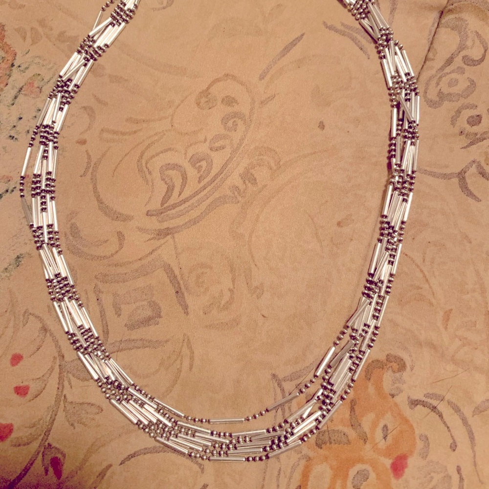 Italian Silver Multi Strand Necklace
